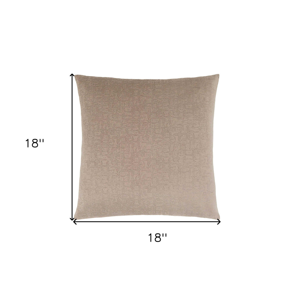 18" X 18" Taupe Velvet Polyester Mosaic Zippered Pillow - Homeroots - Flyclothing LLC