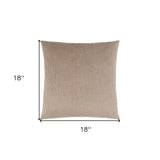 18" X 18" Taupe Velvet Polyester Mosaic Zippered Pillow - Homeroots
