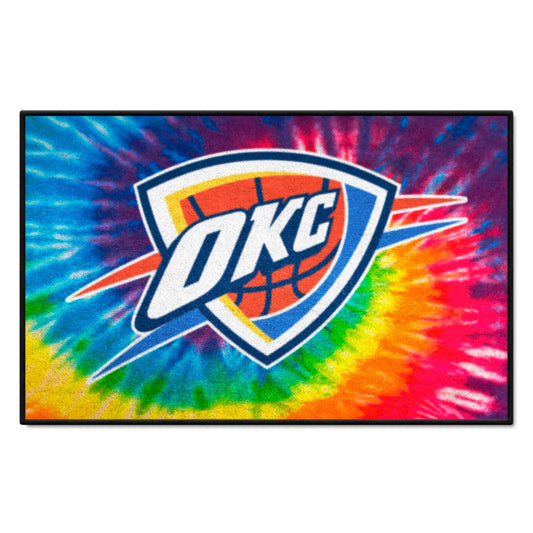 Oklahoma City Thunder Tie Dye Starter Mat Accent Rug - 19in. x 30in. - Oklahoma City Thunder