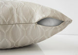 18" X 18" Taupe Polyester Ogee Zippered Pillow - Homeroots