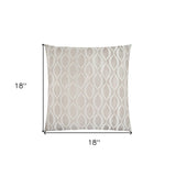 18" X 18" Taupe Polyester Ogee Zippered Pillow - Homeroots - Flyclothing LLC