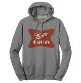 Miller High Life Beer Logo Hooded Sweatshirt - Oxford Gray