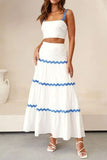Contrast Trim Cami and Maxi Skirt Set - Trendsi