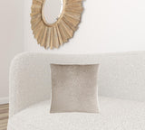 Set Of Two 18" X 18" Taupe Velvet Polyester Floral Zippered Pillow - Homeroots
