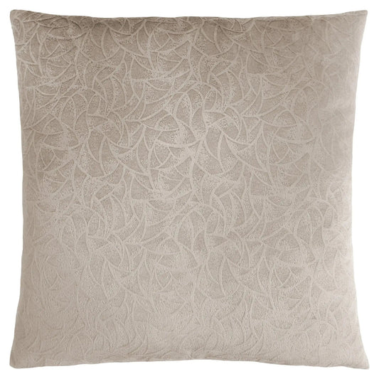 Set Of Two 18" X 18" Taupe Velvet Polyester Floral Zippered Pillow - Homeroots