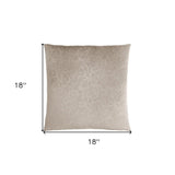 Set Of Two 18" X 18" Taupe Velvet Polyester Floral Zippered Pillow - Homeroots