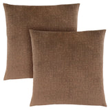 Set Of Two 18" X 18" Brown Velvet Polyester Mosaic Zippered Pillow - Homeroots