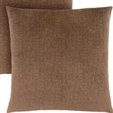 Set Of Two 18" X 18" Brown Velvet Polyester Mosaic Zippered Pillow - Homeroots