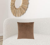 Set Of Two 18" X 18" Brown Velvet Polyester Mosaic Zippered Pillow - Homeroots