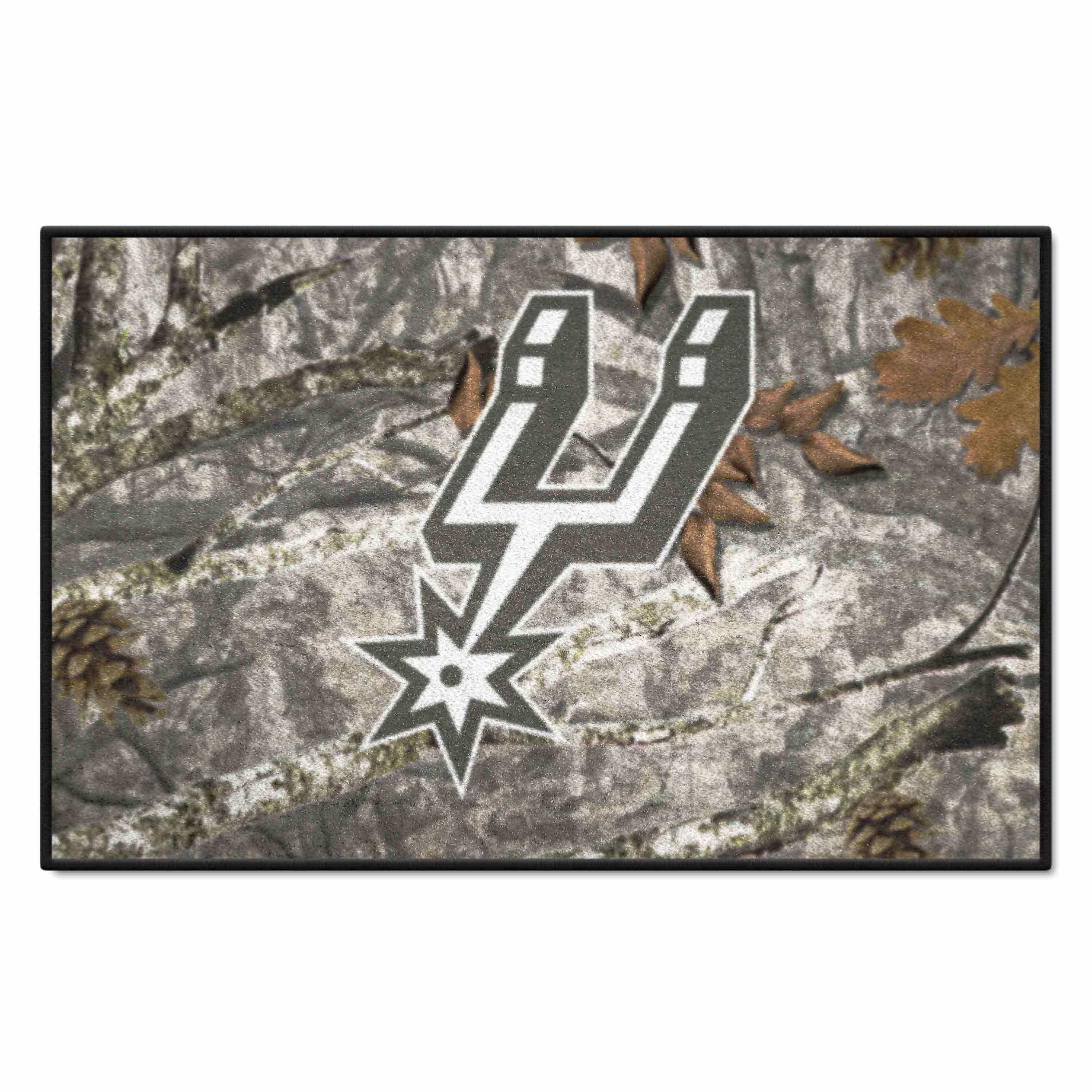San Antonio Spurs Camo Starter Mat Accent Rug - 19in. x 30in. - San Antonio Spurs