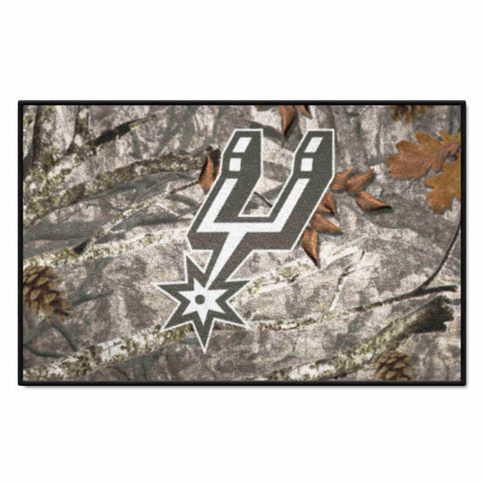 San Antonio Spurs Camo Starter Mat Accent Rug - 19in. x 30in. - San Antonio Spurs