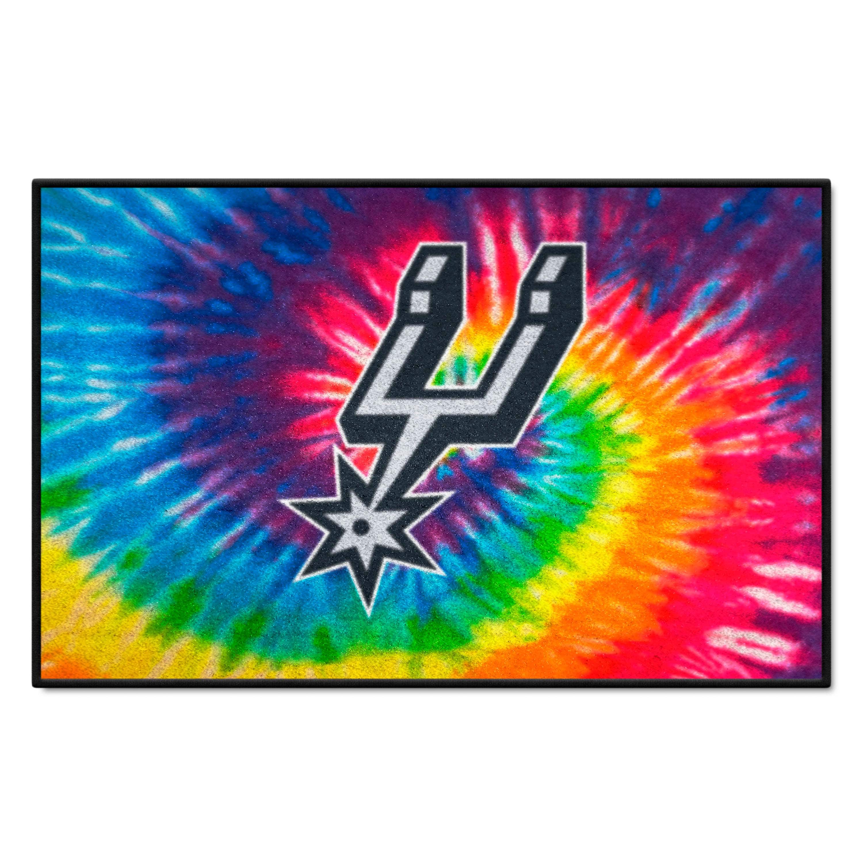 San Antonio Spurs Tie Dye Starter Mat Accent Rug - 19in. x 30in. - San Antonio Spurs