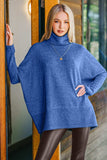 Zenana Full Size Brushed Melange Hacci Turtleneck Sweater - Trendsi - Flyclothing LLC