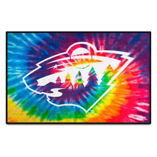 Minnesota Wild Tie Dye Starter Mat Accent Rug - 19in. x 30in.