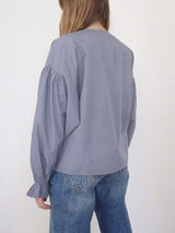 Tied Flounce Sleeve Blouse - Trendsi - Flyclothing LLC
