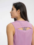 Millennia Cutout Back Round Neck Active Tank - Trendsi - Flyclothing LLC