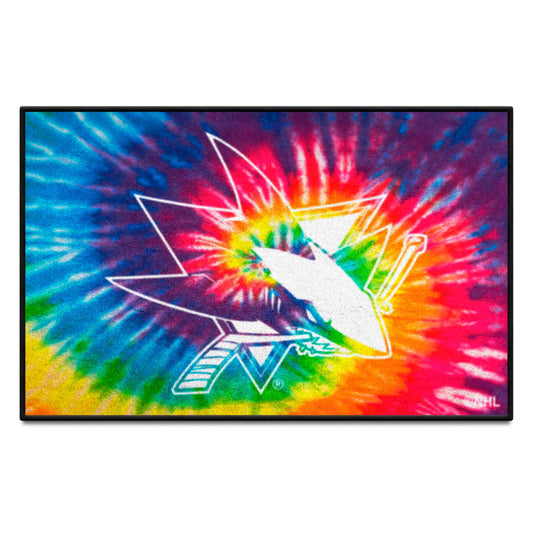 San Jose Sharks Tie Dye Starter Mat Accent Rug - 19in. x 30in. - San Jose Sharks