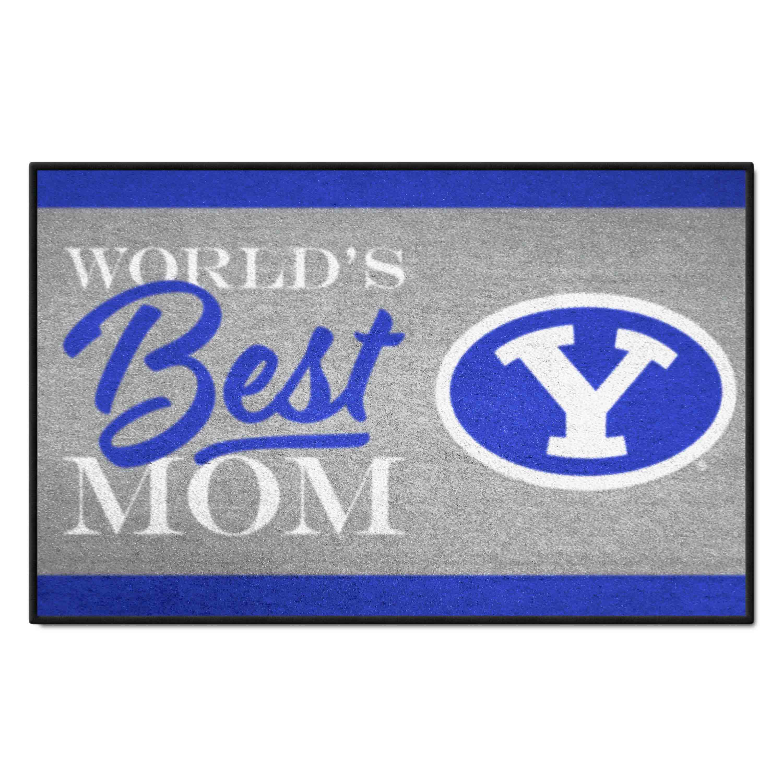 BYU Cougars World's Best Mom Starter Mat Accent Rug - 19in. x 30in. - BYU