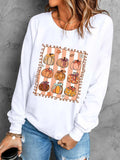 Pumpkin Graphic Round Neck Sweatshirt - Trendsi - Flyclothing LLC