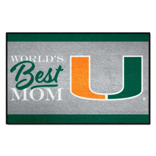 Miami Hurricanes World's Best Mom Starter Mat Accent Rug - 19in. x 30in.