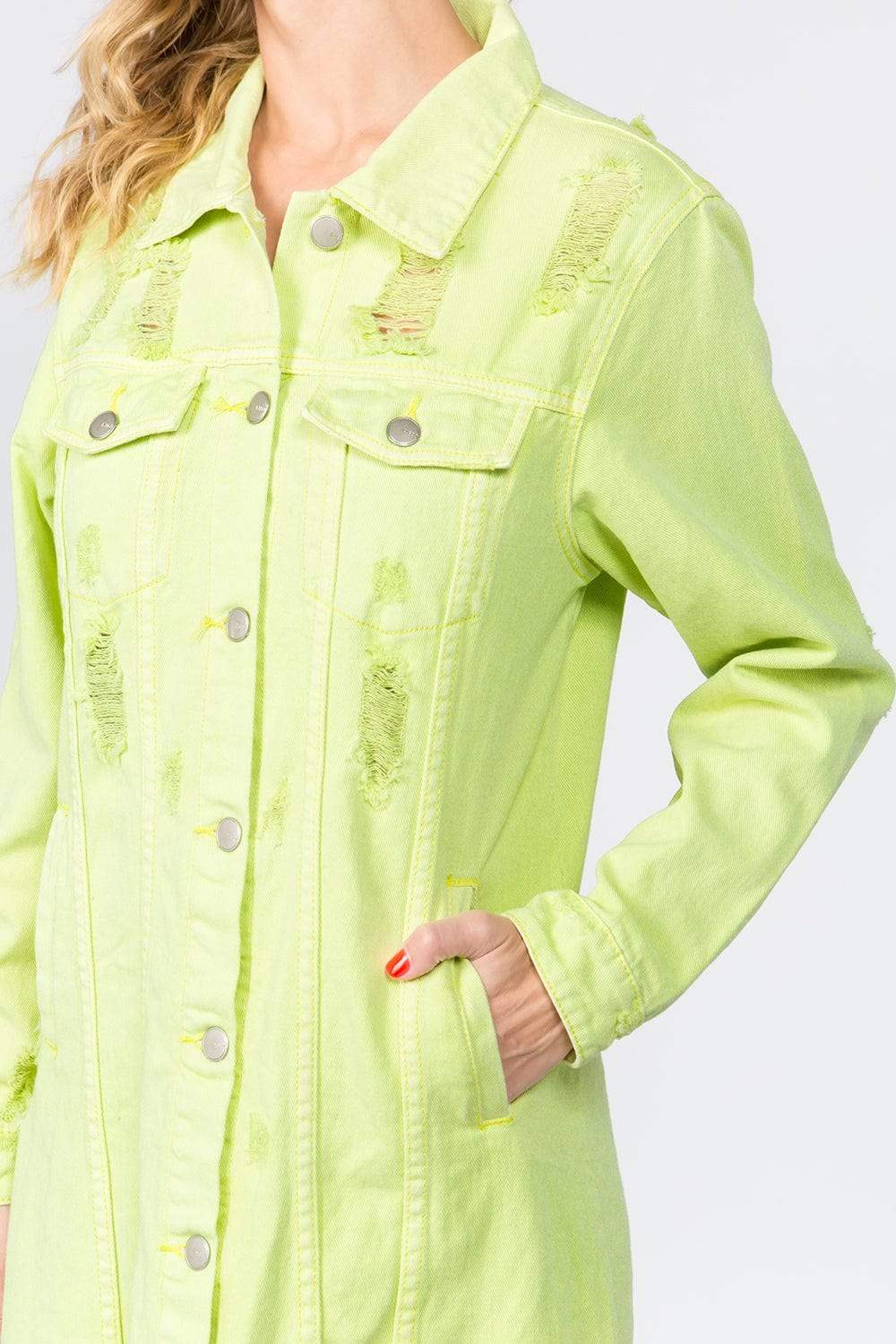American Bazi Button Up Distressed Denim Dress - Trendsi - Flyclothing LLC