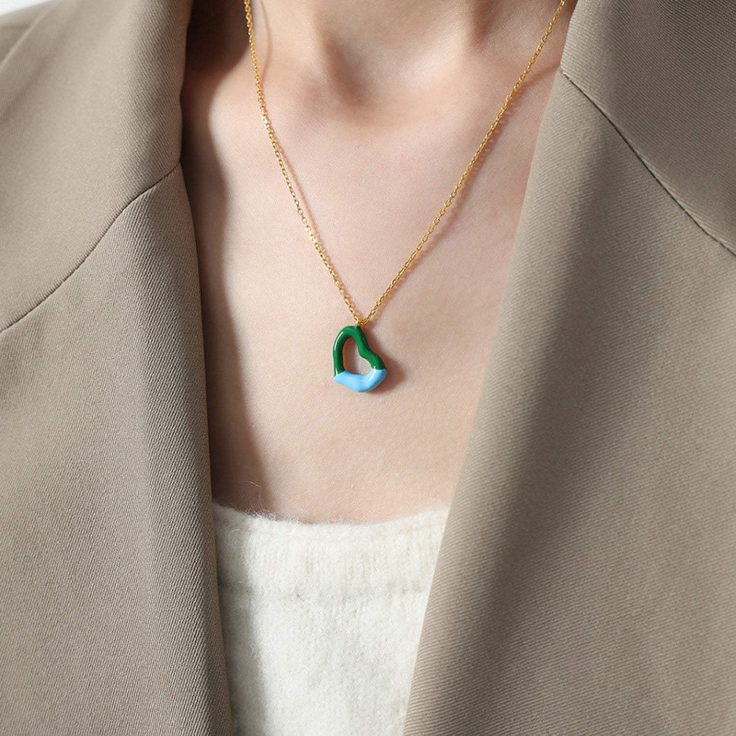 Heart Pendant Titanium Steel Necklace - Trendsi - Flyclothing LLC