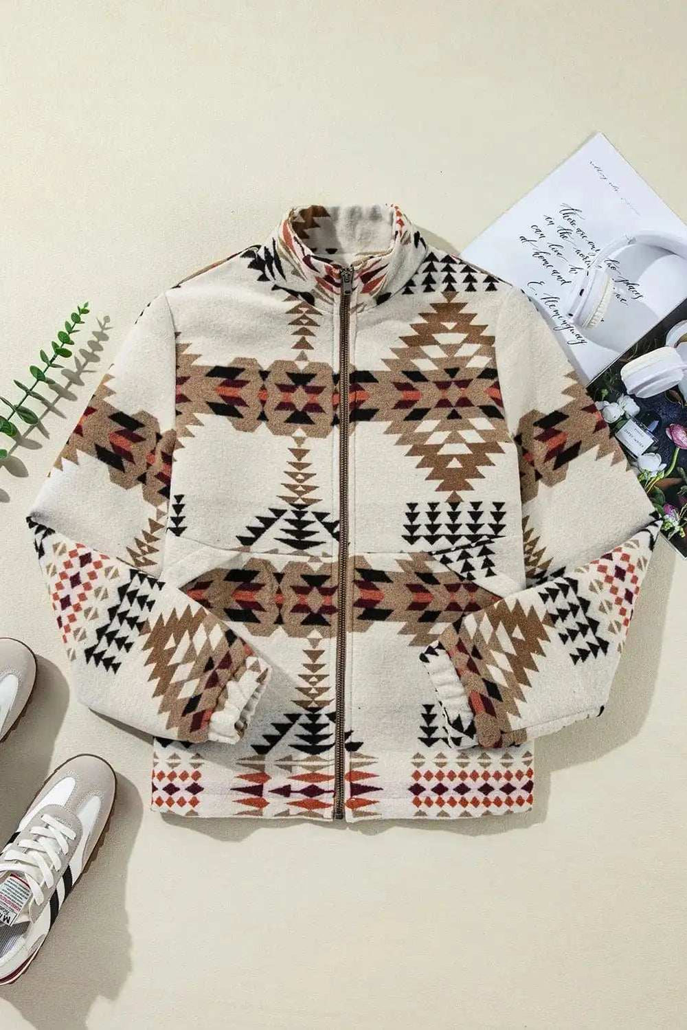 Zip Up Mock Neck Jacket - Trendsi - Flyclothing LLC