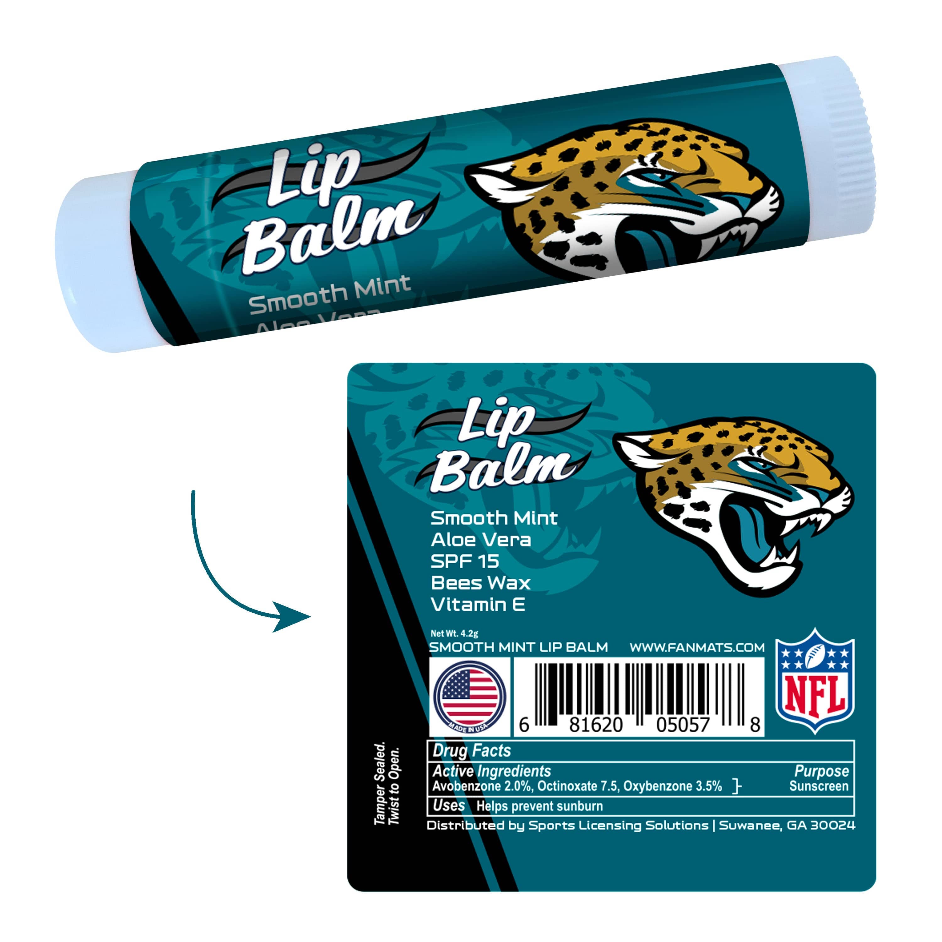Jacksonville Jaguars Smooth Mint SPF 15 Lip Balm - Jacksonville Jaguars