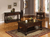 50" Brown Glass And Solid Wood Coffee Table With Two Drawers - Homeroots - Flyclothing LLC