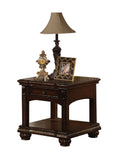 28" X 24" X 24" Cherry Wood Veneer End Table - Homeroots