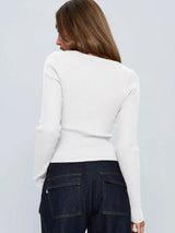 Ribbed Knit Button-Down Cardigan - Trendsi - Flyclothing LLC