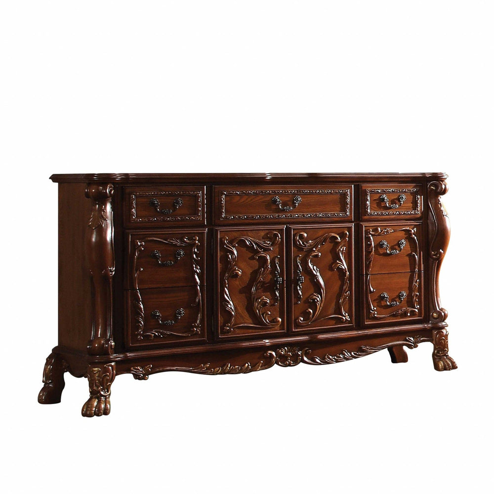 20" X 66" X 38" Cherry Oak Wood Poly Resin Dresserserver - Homeroots