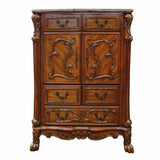 43" Brown Solid Wood Five Drawer Standard Chest - Homeroots