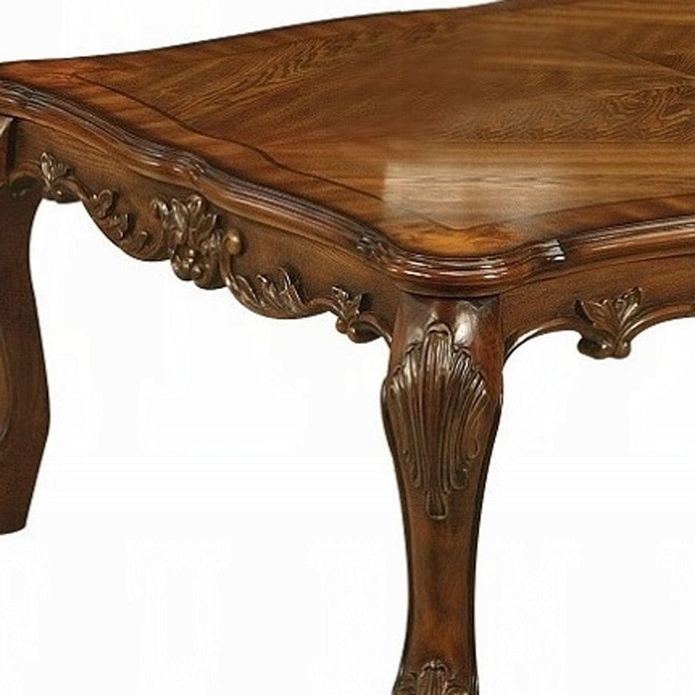 54" Brown Solid Wood Coffee Table - Homeroots