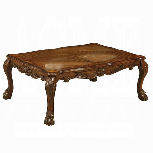 54" Brown Solid Wood Coffee Table - Homeroots