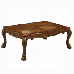 54" Brown Solid Wood Coffee Table - Homeroots
