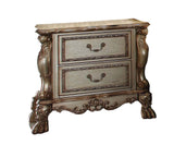 31" Gold Two Drawers Solid Wood Mirrored Nightstand - Homeroots