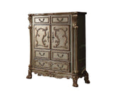 20" X 43" X 55" Gold Patina Bone Wood Poly Resin Chest - Homeroots