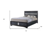 Beige And Black Upholstered Wooltwo Drawer Bed - Homeroots - Flyclothing LLC