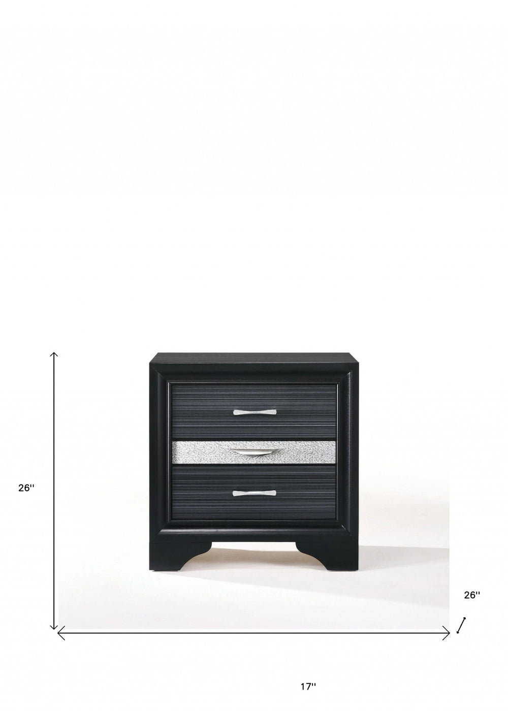 17" Rectangular Three Drawers Nightstand With Solid Wood Top - Homeroots - Flyclothing LLC