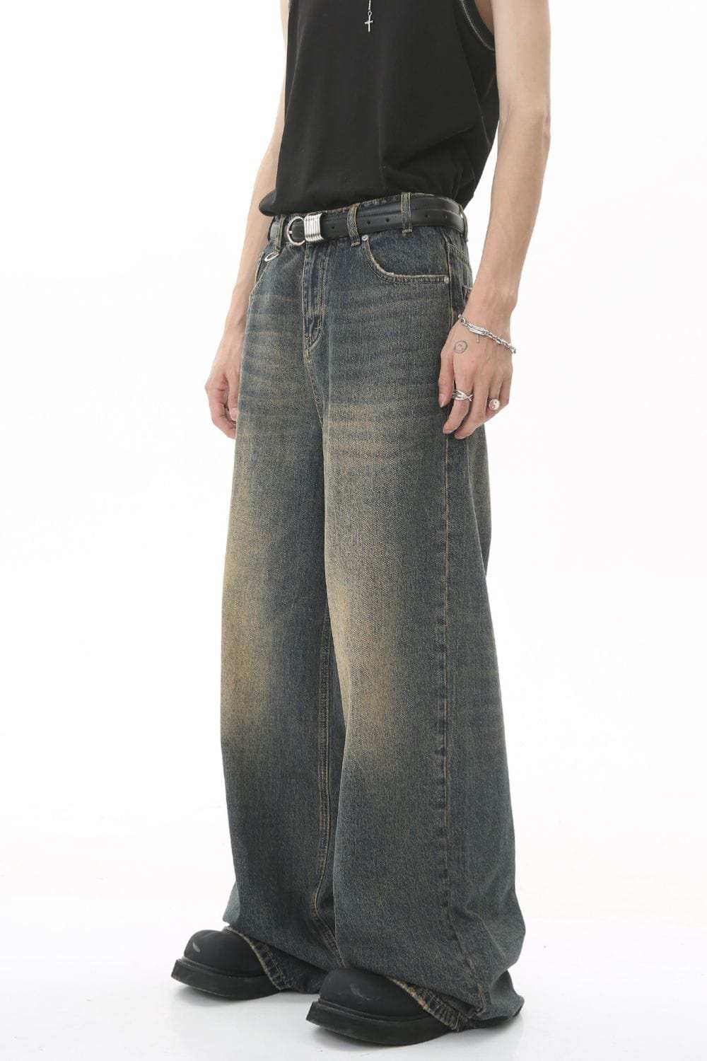 Men's Wide Leg Jeans with Pockets - Trendsi - Flyclothing LLC