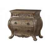34" Champagne Novelty Three Drawers Solid Wood Nightstand - Homeroots - Flyclothing LLC