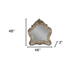 48" Vintage Oak Irregular Framed Mirror - Homeroots