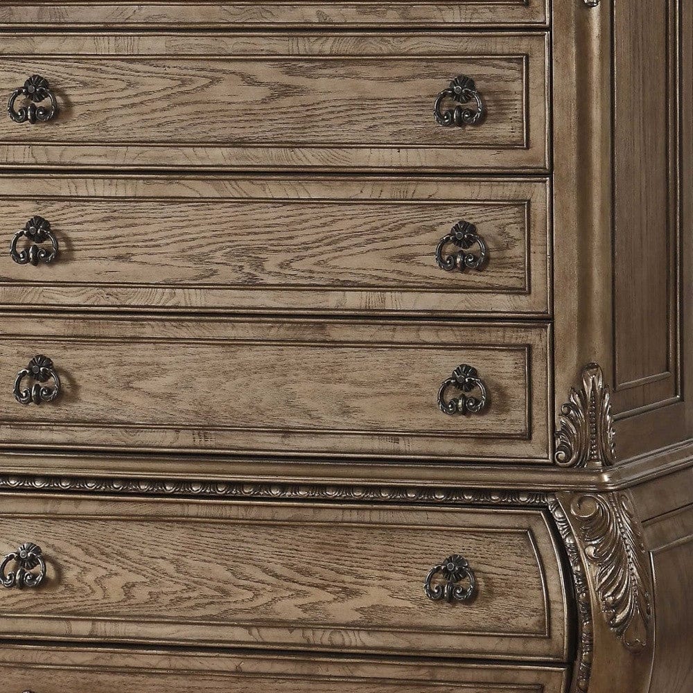 21" X 42" X 57" Vintage Oak Wood Chest - Homeroots - Flyclothing LLC