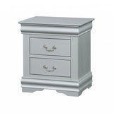 24" Platinum Two Drawers Nightstand - Homeroots