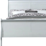 King Silver Sleigh Bed - Homeroots