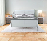 King Silver Sleigh Bed - Homeroots