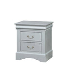 24" Platinum Two Drawers Nightstand - Homeroots