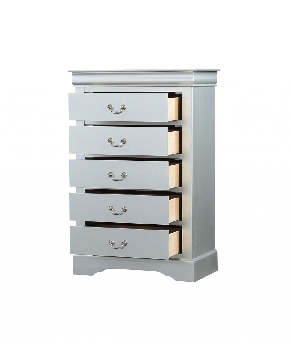 15" White Solid Wood Five Drawer Lingerie Chest - Homeroots - Flyclothing LLC