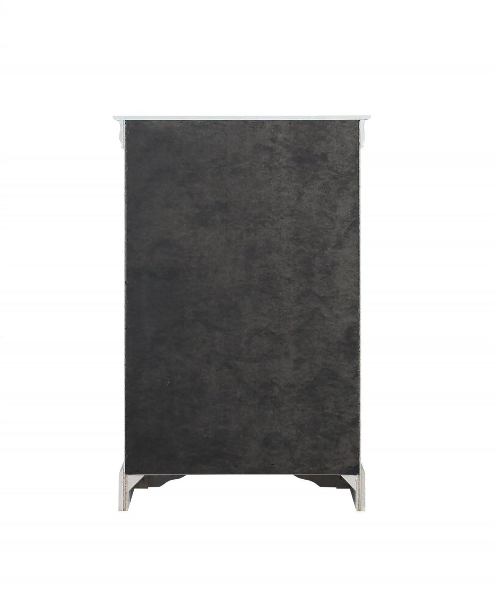 15" White Solid Wood Five Drawer Lingerie Chest - Homeroots - Flyclothing LLC